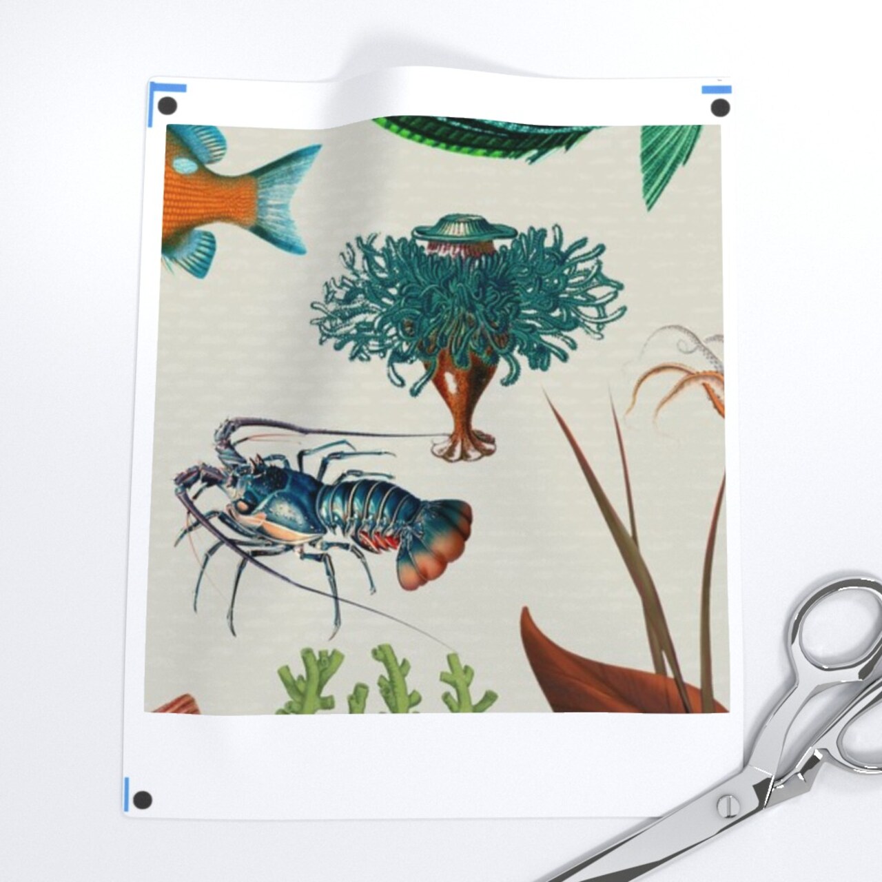 Beige Ocean Sea Creatures Fish Tropical Underwater Coral Custom Removable Wallpaper by Spoonflower Peel & Stick Wallpaper 2FT Wide